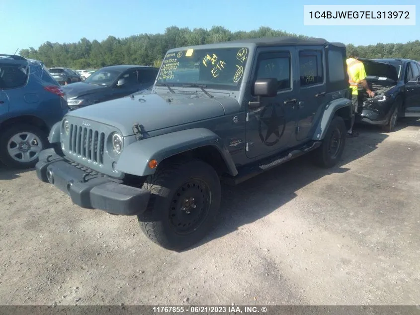 2014 Jeep Wrangler Unlimited Sahara VIN: 1C4BJWEG7EL313972 Lot: 11767855