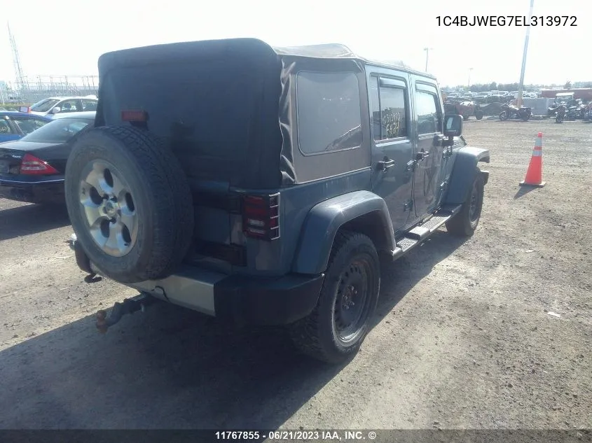 2014 Jeep Wrangler Unlimited Sahara VIN: 1C4BJWEG7EL313972 Lot: 11767855