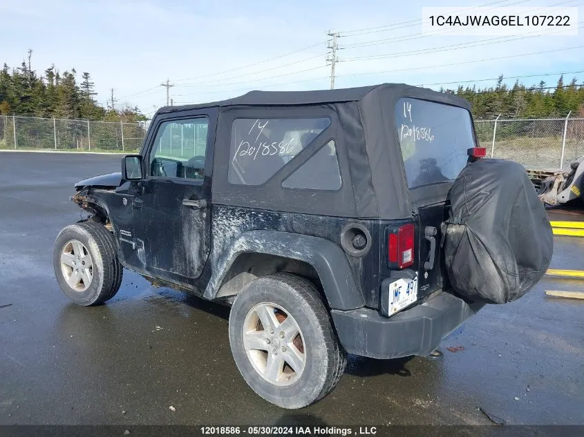 2014 Jeep Wrangler Sport VIN: 1C4AJWAG6EL107222 Lot: 12018586