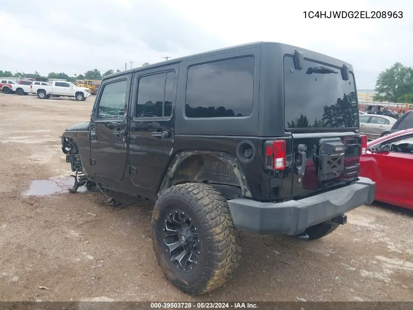 2014 Jeep Wrangler Unlimited Sport VIN: 1C4HJWDG2EL208963 Lot: 39503728