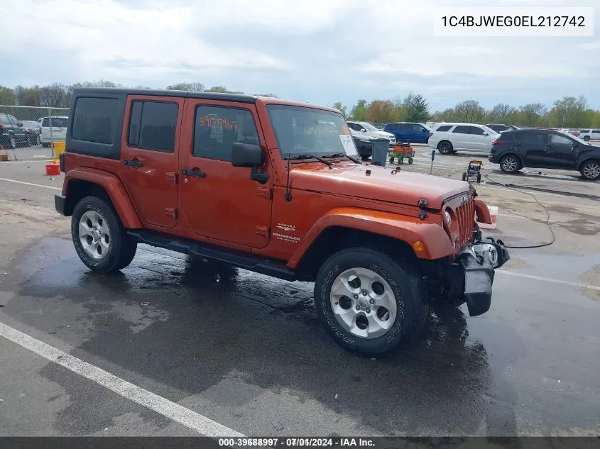 2014 Jeep Wrangler Unlimited Sahara VIN: 1C4BJWEG0EL212742 Lot: 39688997