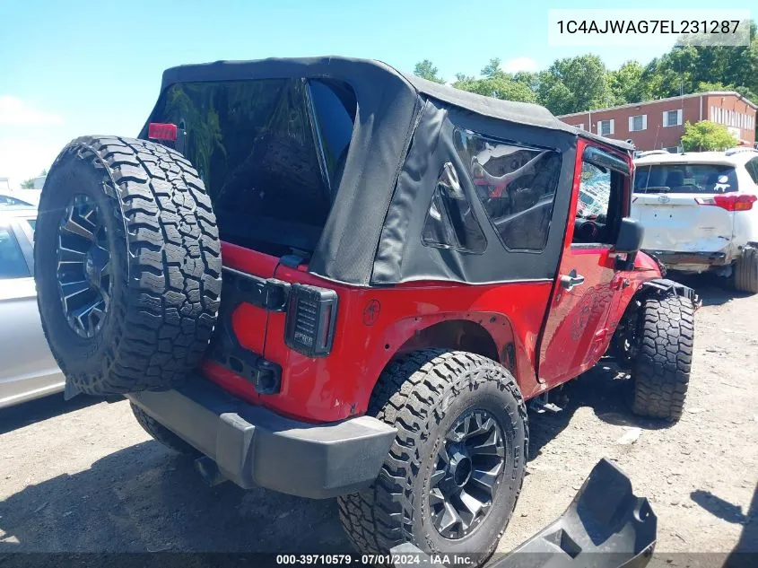 2014 Jeep Wrangler Sport VIN: 1C4AJWAG7EL231287 Lot: 39710579