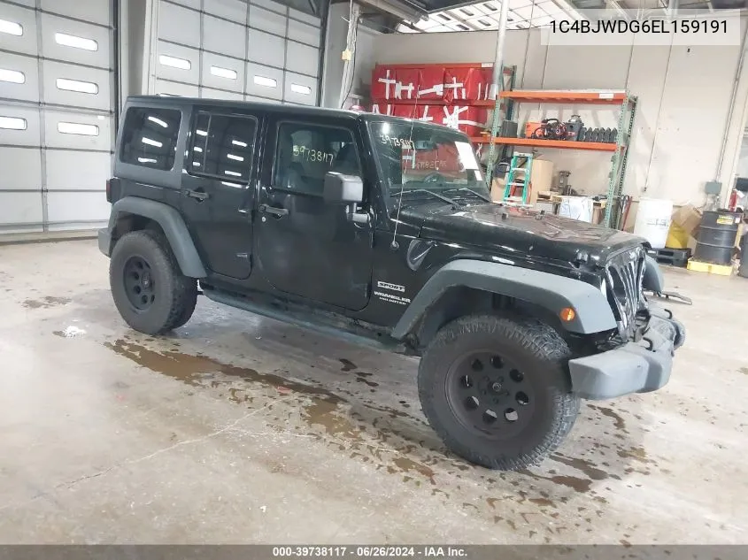 2014 Jeep Wrangler Unlimited Sport VIN: 1C4BJWDG6EL159191 Lot: 39738117