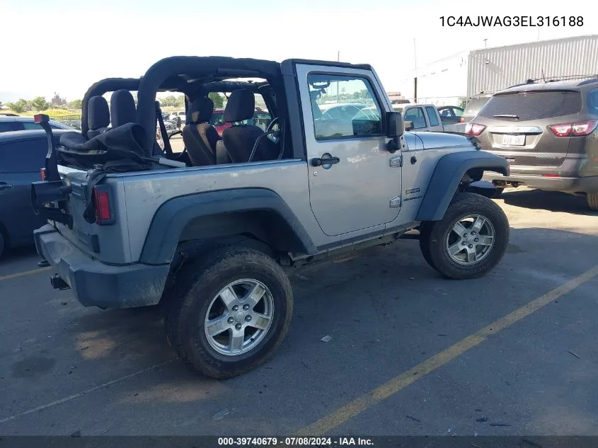 1C4AJWAG3EL316188 2014 Jeep Wrangler Sport