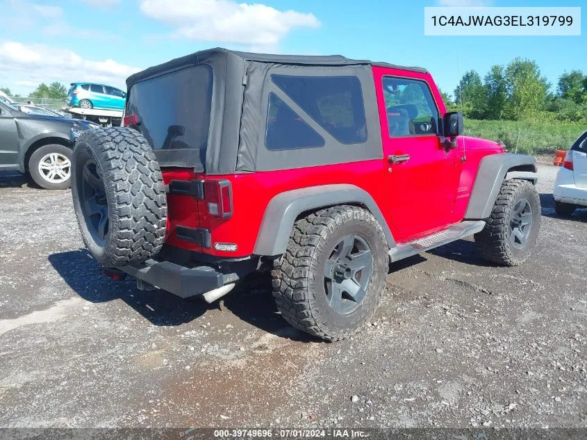 2014 Jeep Wrangler Sport VIN: 1C4AJWAG3EL319799 Lot: 39749696