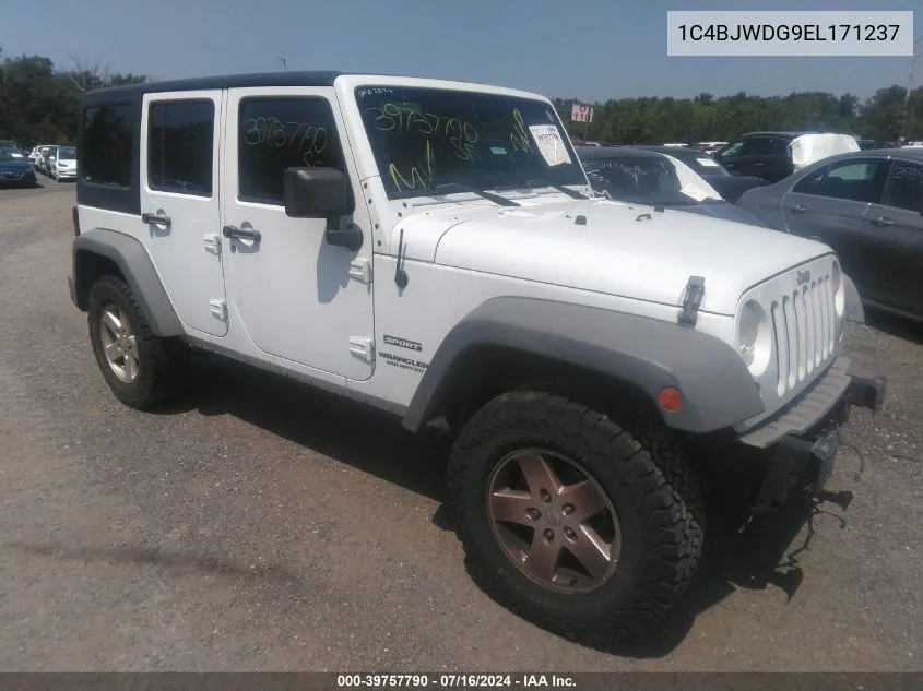 2014 Jeep Wrangler Unlimited Sport VIN: 1C4BJWDG9EL171237 Lot: 39757790