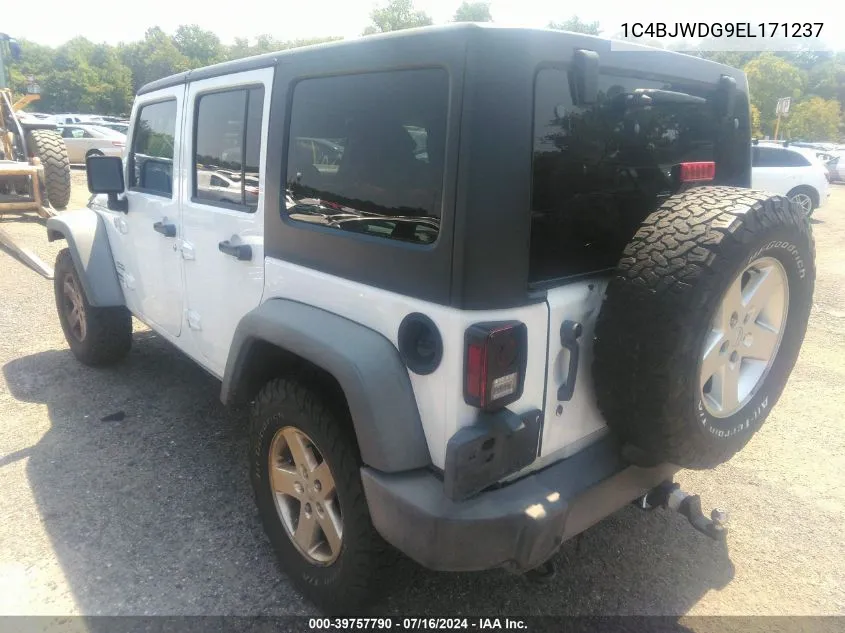 1C4BJWDG9EL171237 2014 Jeep Wrangler Unlimited Sport