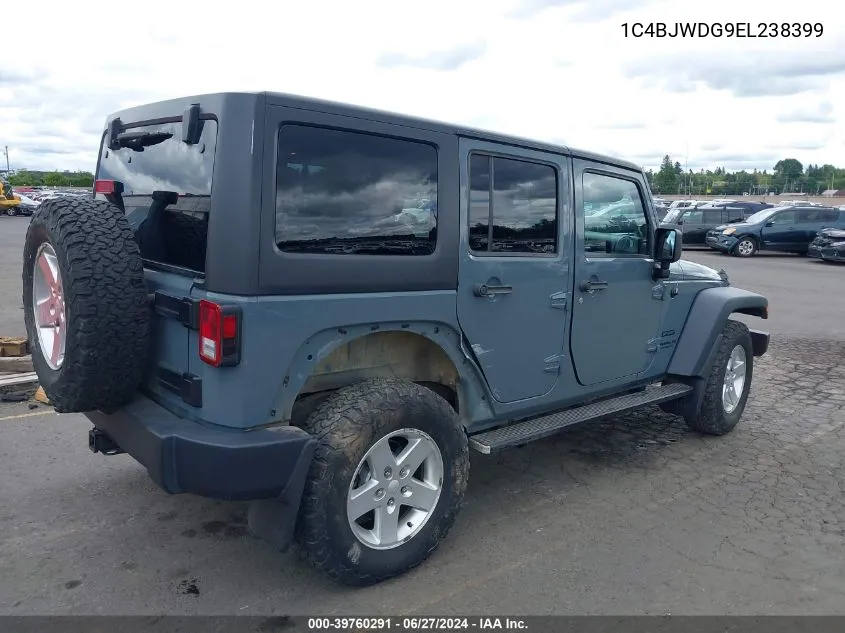 1C4BJWDG9EL238399 2014 Jeep Wrangler Unlimited Sport