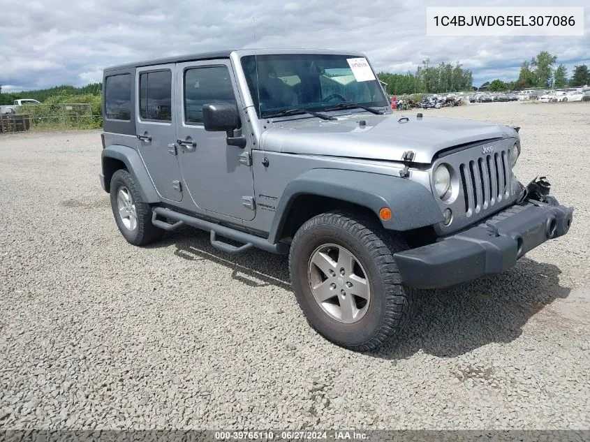 1C4BJWDG5EL307086 2014 Jeep Wrangler Unlimited Sport