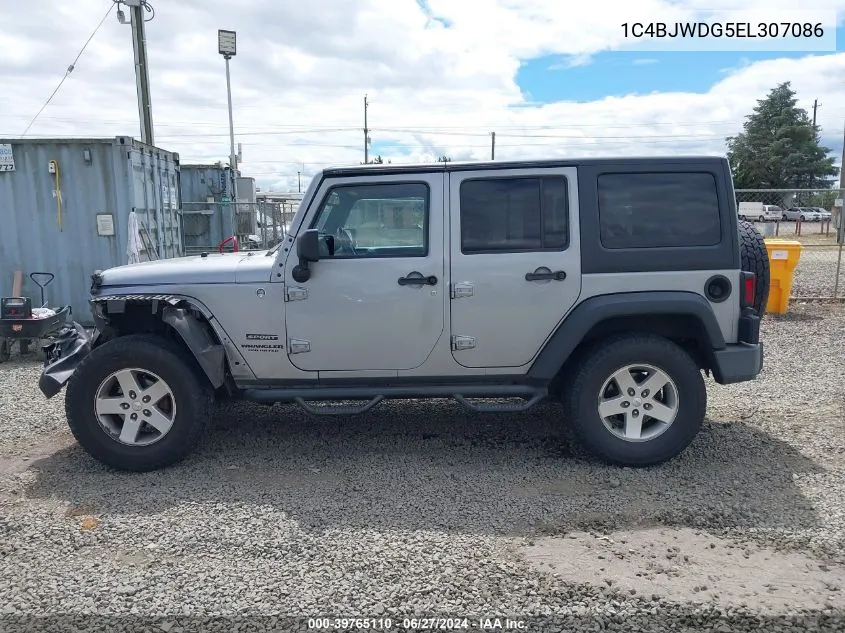 2014 Jeep Wrangler Unlimited Sport VIN: 1C4BJWDG5EL307086 Lot: 39765110