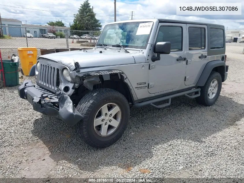 1C4BJWDG5EL307086 2014 Jeep Wrangler Unlimited Sport