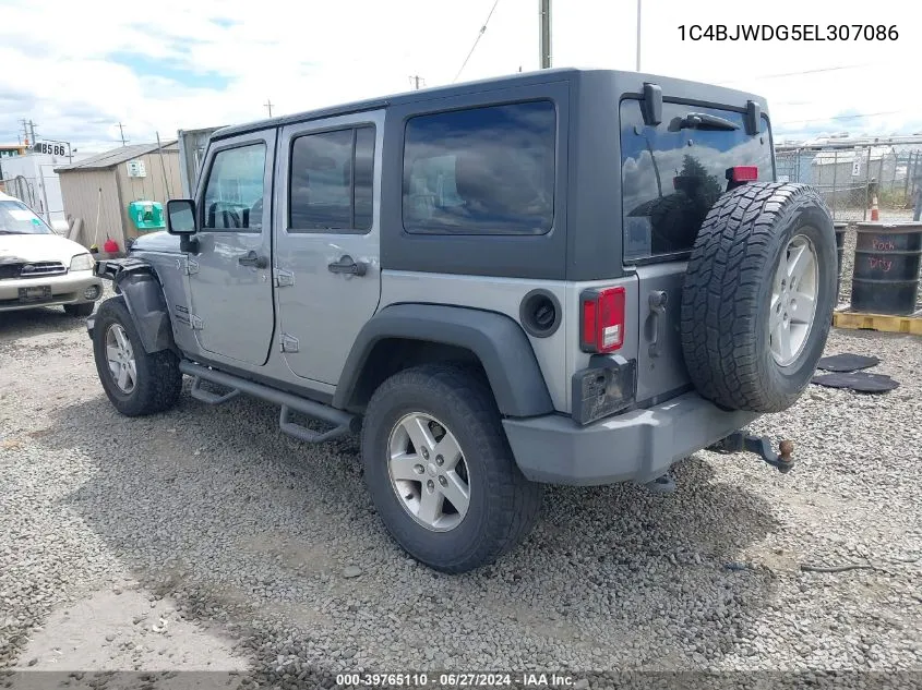 2014 Jeep Wrangler Unlimited Sport VIN: 1C4BJWDG5EL307086 Lot: 39765110