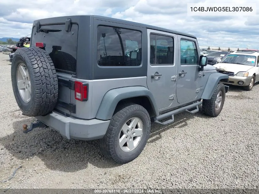 1C4BJWDG5EL307086 2014 Jeep Wrangler Unlimited Sport