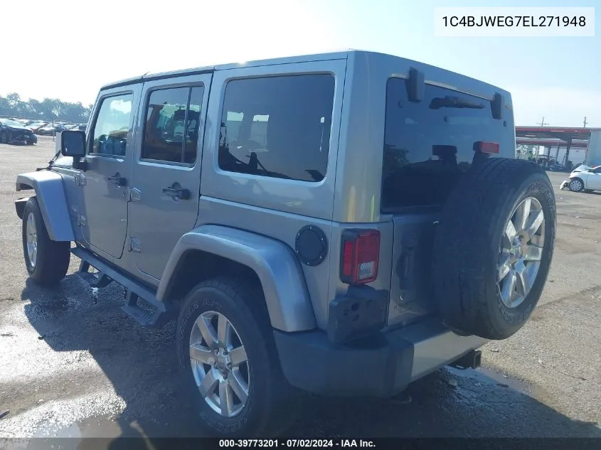 2014 Jeep Wrangler Unlimited Sahara VIN: 1C4BJWEG7EL271948 Lot: 39773201