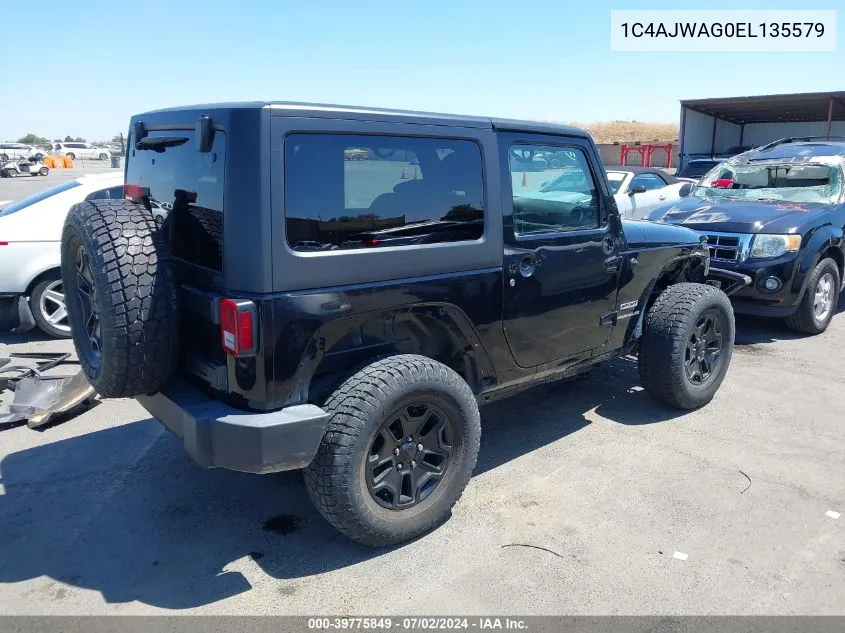 2014 Jeep Wrangler Sport VIN: 1C4AJWAG0EL135579 Lot: 39775849