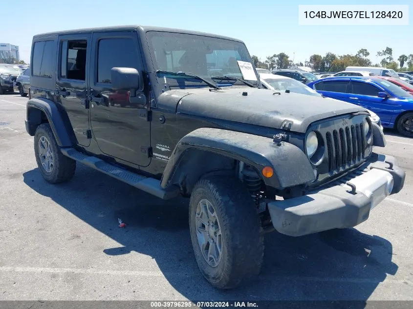 1C4BJWEG7EL128420 2014 Jeep Wrangler Unlimited Sahara