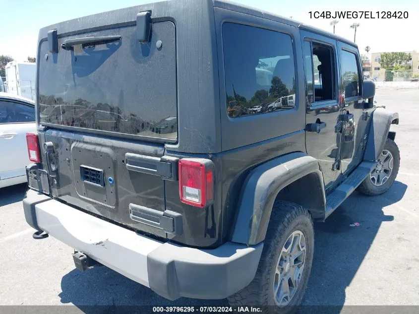 2014 Jeep Wrangler Unlimited Sahara VIN: 1C4BJWEG7EL128420 Lot: 39796295