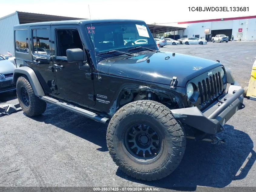 2014 Jeep Wrangler Unlimited Sport VIN: 1C4BJWDG3EL133681 Lot: 39837425