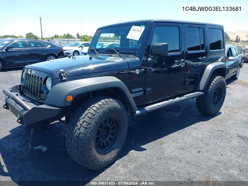 2014 Jeep Wrangler Unlimited Sport VIN: 1C4BJWDG3EL133681 Lot: 39837425