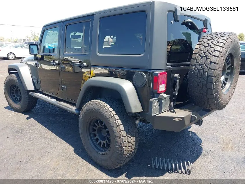 2014 Jeep Wrangler Unlimited Sport VIN: 1C4BJWDG3EL133681 Lot: 39837425