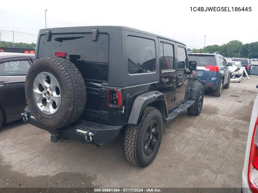 2014 Jeep Wrangler Unlimited Sahara VIN: 1C4BJWEG5EL186445 Lot: 39861364