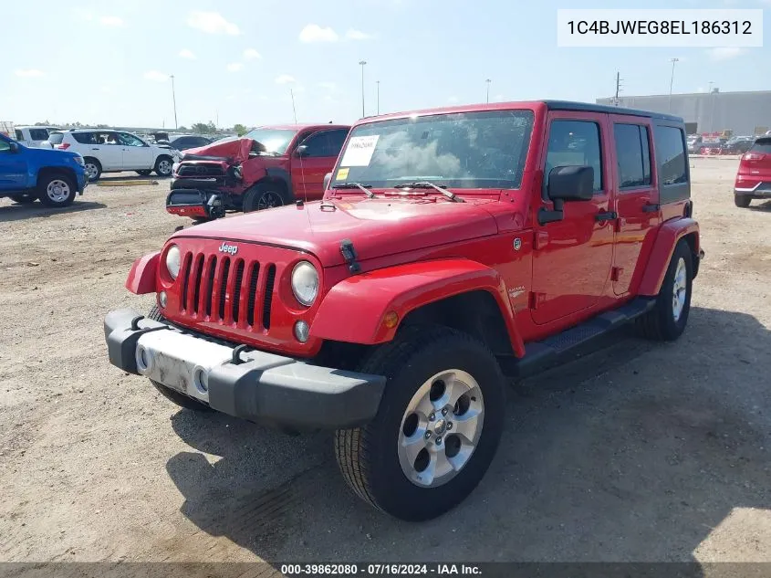 2014 Jeep Wrangler Unlimited Sahara VIN: 1C4BJWEG8EL186312 Lot: 39862080