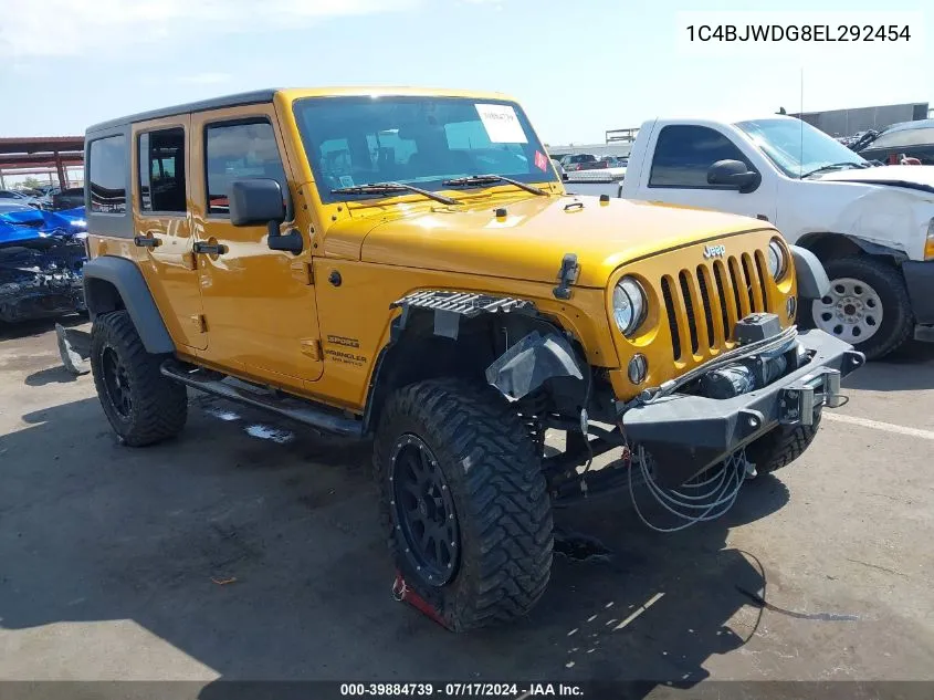 1C4BJWDG8EL292454 2014 Jeep Wrangler Unlimited Sport