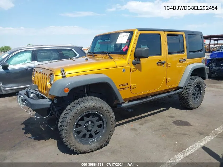 2014 Jeep Wrangler Unlimited Sport VIN: 1C4BJWDG8EL292454 Lot: 39884739