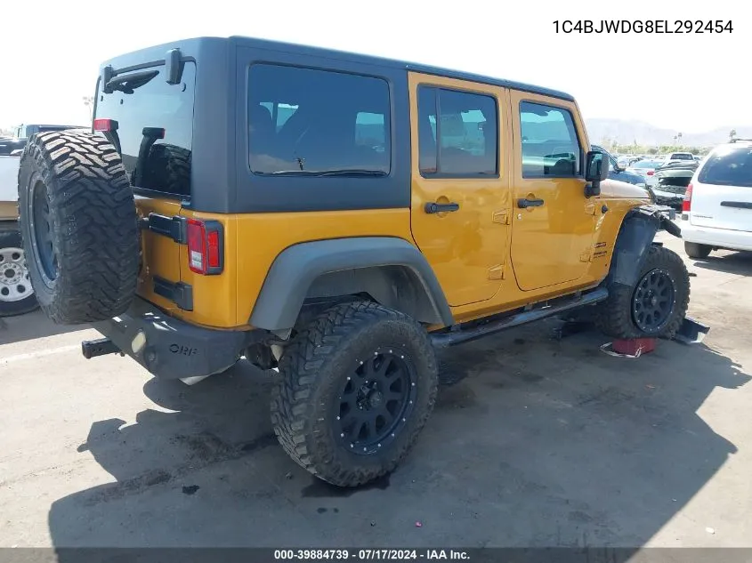 2014 Jeep Wrangler Unlimited Sport VIN: 1C4BJWDG8EL292454 Lot: 39884739