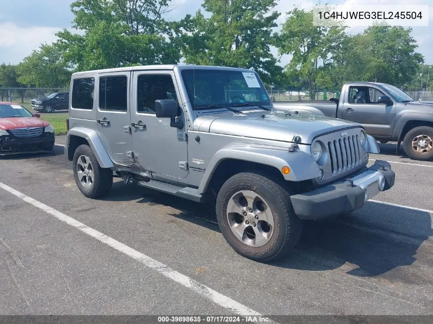 2014 Jeep Wrangler Unlimited Sahara VIN: 1C4HJWEG3EL245504 Lot: 39898635