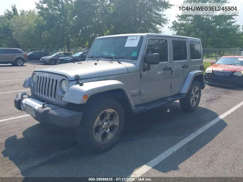 2014 Jeep Wrangler Unlimited Sahara VIN: 1C4HJWEG3EL245504 Lot: 39898635