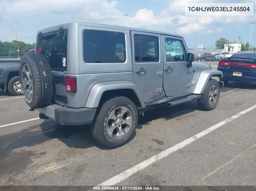 2014 Jeep Wrangler Unlimited Sahara VIN: 1C4HJWEG3EL245504 Lot: 39898635