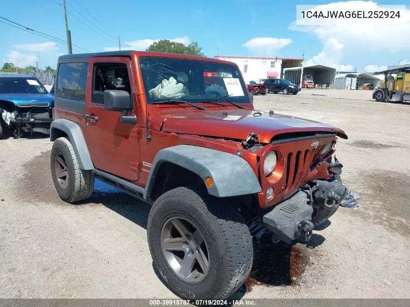 2014 Jeep Wrangler Sport VIN: 1C4AJWAG6EL252924 Lot: 39915787