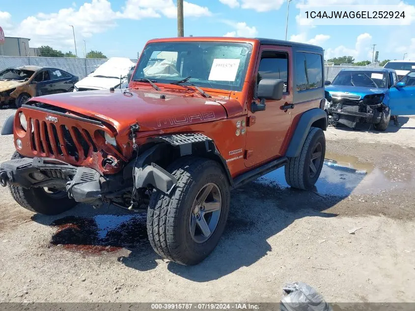 2014 Jeep Wrangler Sport VIN: 1C4AJWAG6EL252924 Lot: 39915787