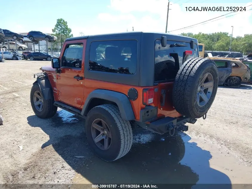 2014 Jeep Wrangler Sport VIN: 1C4AJWAG6EL252924 Lot: 39915787