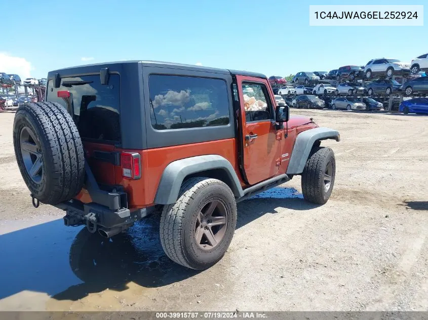 2014 Jeep Wrangler Sport VIN: 1C4AJWAG6EL252924 Lot: 39915787