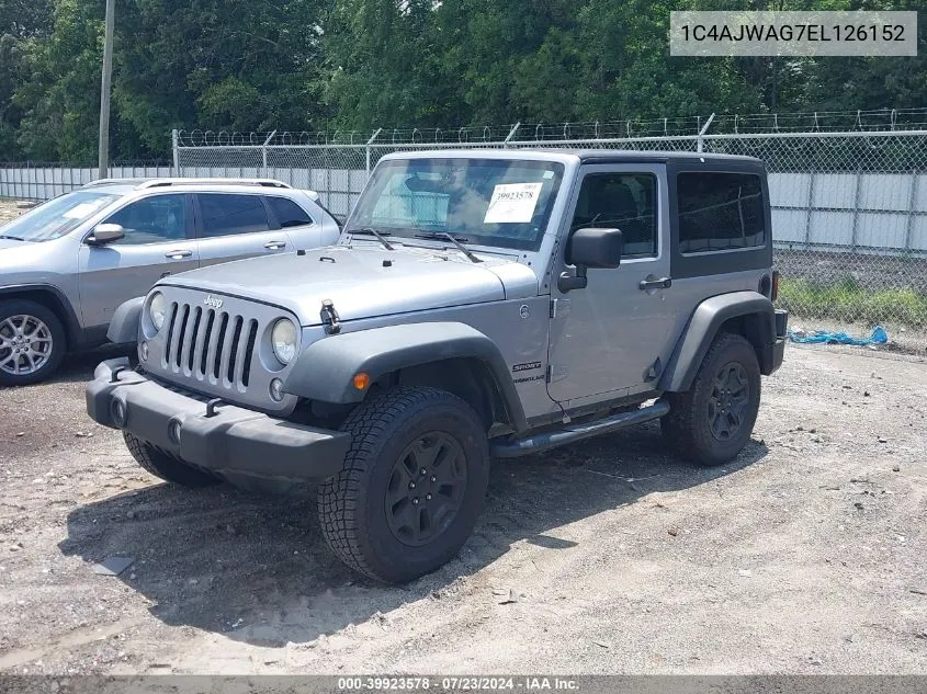 2014 Jeep Wrangler Sport VIN: 1C4AJWAG7EL126152 Lot: 39923578