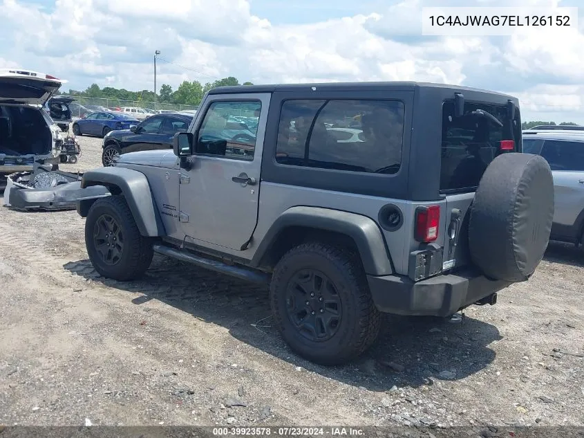 2014 Jeep Wrangler Sport VIN: 1C4AJWAG7EL126152 Lot: 39923578