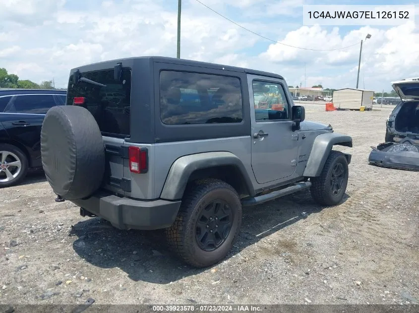 2014 Jeep Wrangler Sport VIN: 1C4AJWAG7EL126152 Lot: 39923578