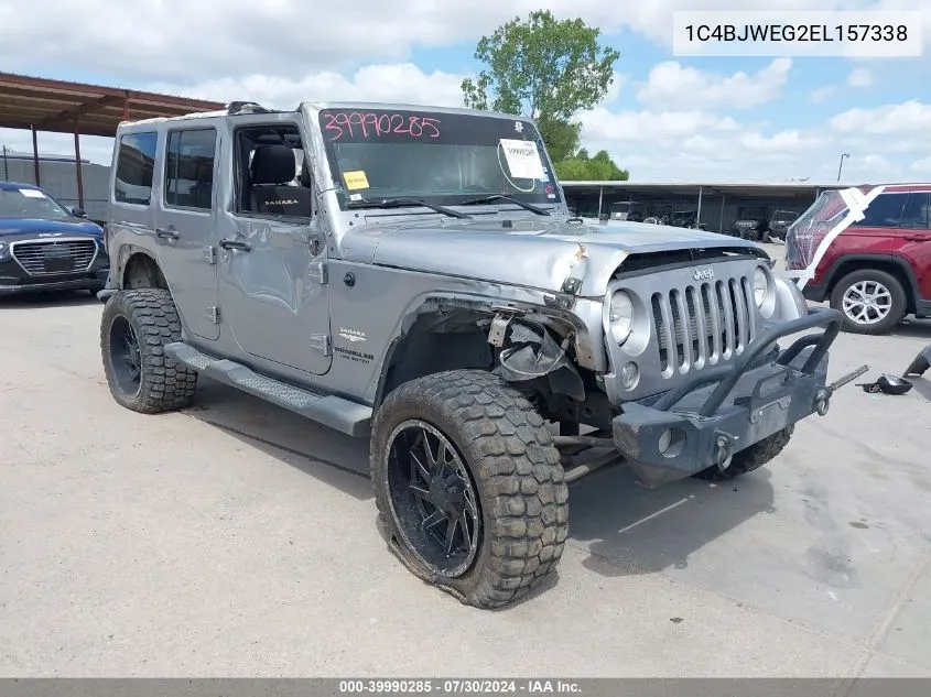 2014 Jeep Wrangler Unlimited Sahara VIN: 1C4BJWEG2EL157338 Lot: 39990285