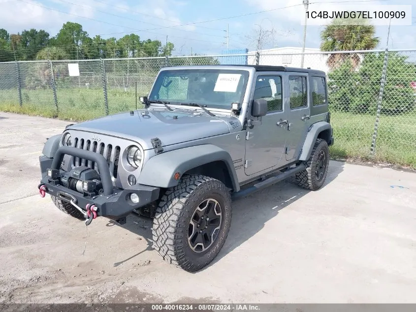 2014 Jeep Wrangler Unlimited Sport VIN: 1C4BJWDG7EL100909 Lot: 40016234