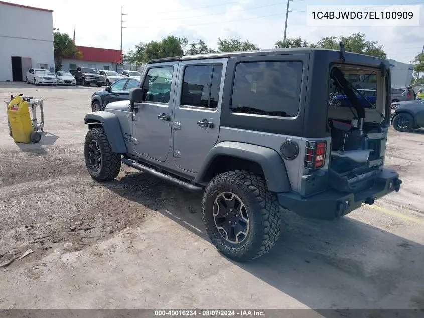 2014 Jeep Wrangler Unlimited Sport VIN: 1C4BJWDG7EL100909 Lot: 40016234