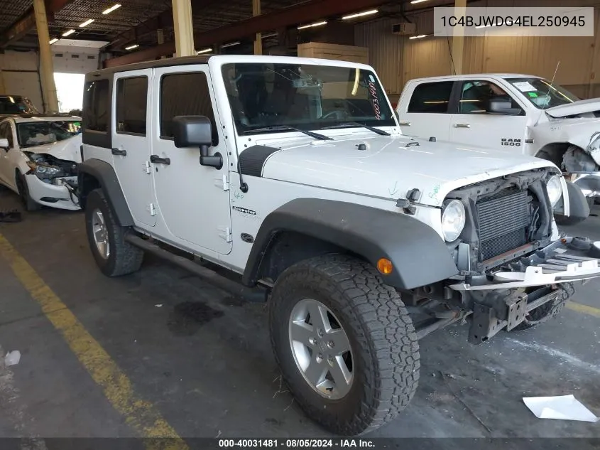 2014 Jeep Wrangler Unlimited Sport VIN: 1C4BJWDG4EL250945 Lot: 40031481