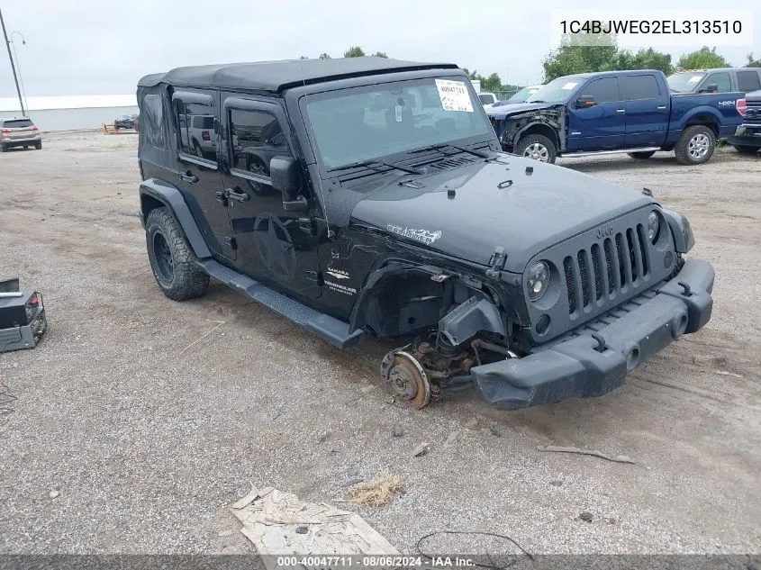 2014 Jeep Wrangler Unlimited Sahara VIN: 1C4BJWEG2EL313510 Lot: 40047711