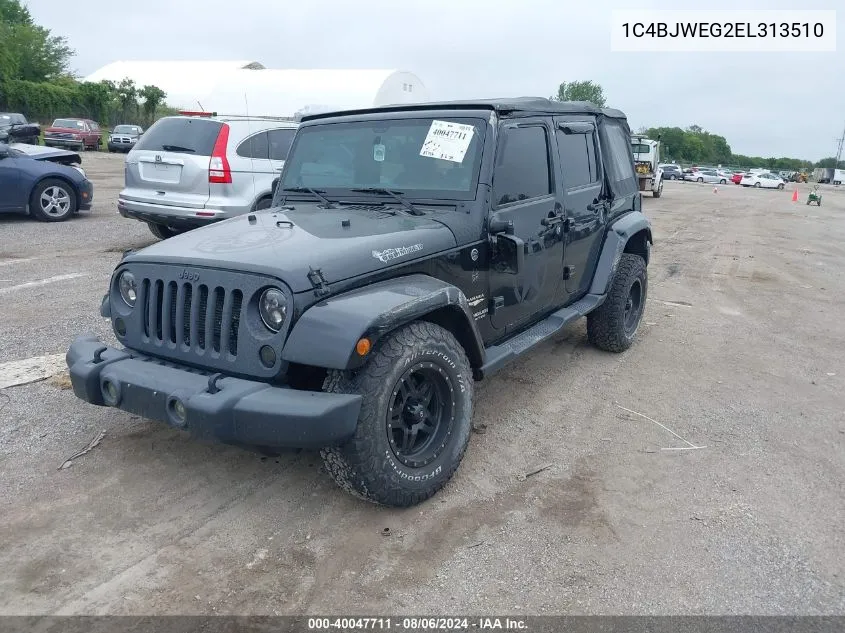 2014 Jeep Wrangler Unlimited Sahara VIN: 1C4BJWEG2EL313510 Lot: 40047711