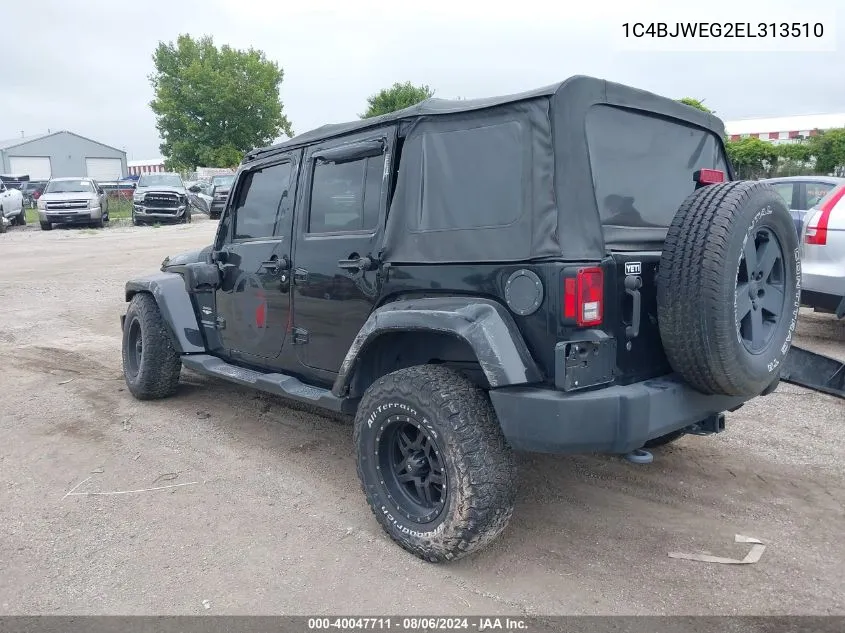 2014 Jeep Wrangler Unlimited Sahara VIN: 1C4BJWEG2EL313510 Lot: 40047711