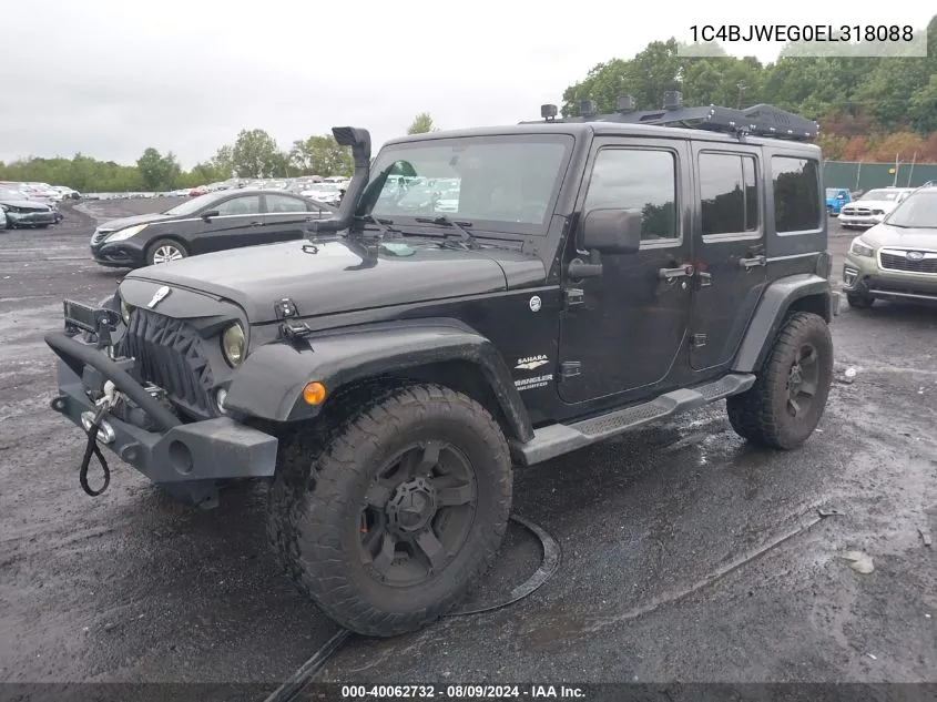 1C4BJWEG0EL318088 2014 Jeep Wrangler Unlimited Sahara