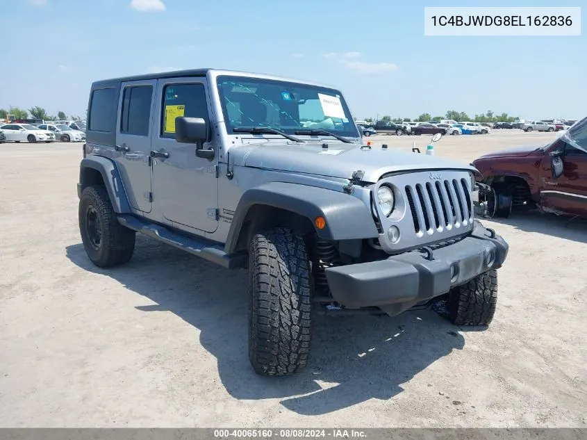 2014 Jeep Wrangler Unlimited Sport VIN: 1C4BJWDG8EL162836 Lot: 40065160