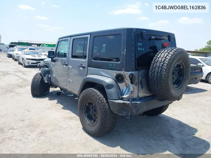 2014 Jeep Wrangler Unlimited Sport VIN: 1C4BJWDG8EL162836 Lot: 40065160