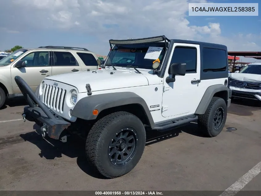 1C4AJWAGXEL258385 2014 Jeep Wrangler Sport